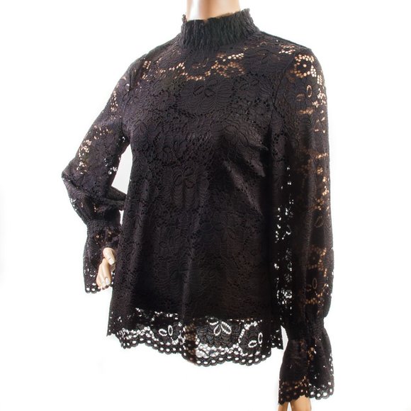 *** SOLD ***   New!! ADRIANNA PAPELL Black Lace Top & Cami - Picture 2 of 5